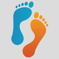 Blue Orange Foots AS Colour Block Tee Design