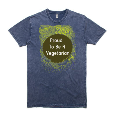 Proud To Be A Vegetarian Stone Wash Staple Teez Thumbnail