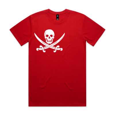 White Skull and Swords Men's AS Colour Staple Regular Fit T Shirt  Thumbnail